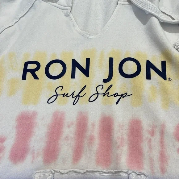 Ocean Drive RON JON White and Blue Tie-Dye Hoodie WOMENS SIZE L - Picture 7 of 8